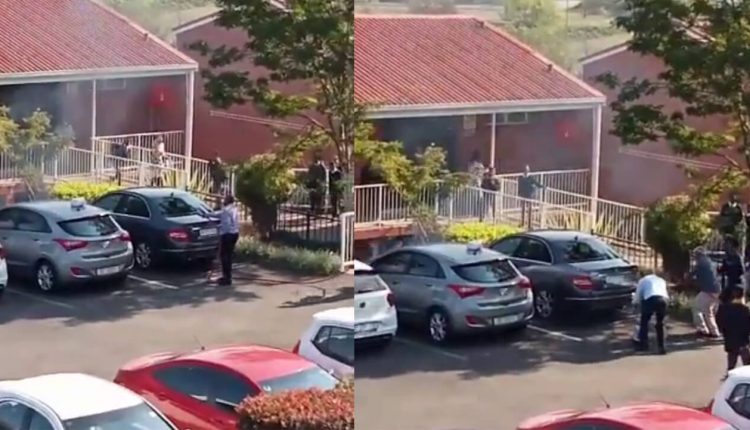 WATCH|| Unruly South African Student Petrol Bombs Principal’s Car After Cellphone Was Confiscated