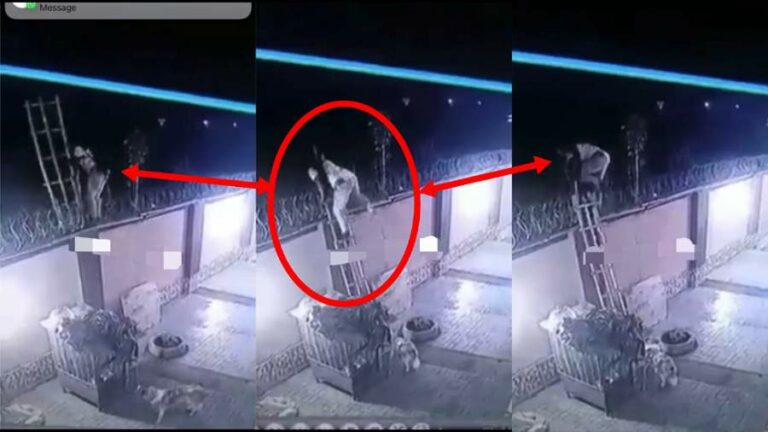 Watch Drama As Wife Sneaks Out Of The House Through Fence, Husband Shares CCTV Footage