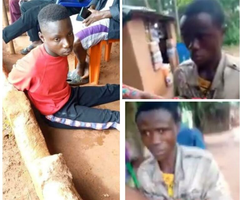 Watch|| Two masquerades arrested for hacking man to death in Nigeria