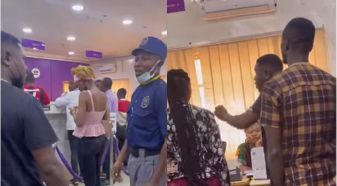 Watch DRAMA As Man Storms Bank To Close His Account Because They Didn’t Send Him Birthday Message