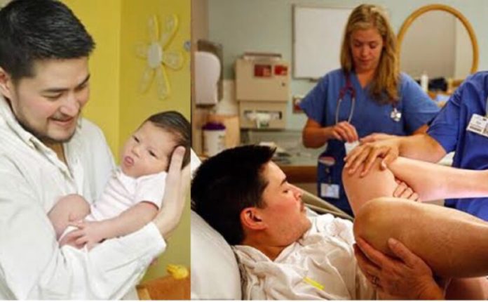 PHOTOS|| First Man In The World To Allegedly Get Pregnant Back In Shape After Giving Birth To His 3rd Child