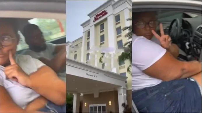 Watch As USA Lady Tells Husband He Is Going Back To Nigeria After Catching Him With Another Woman At A Hotel