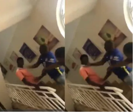 Drama As Father Publicly Beats His Son For Taking His Girlfriend Out With His Car (Watch Video)