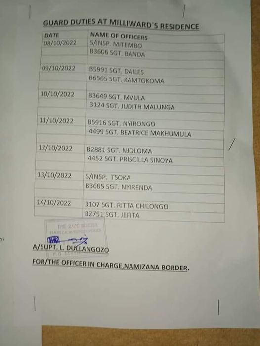 Police guarding an alleged MCP member for free in Mchinji