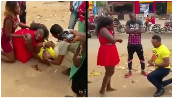Drama As Man Fakes His Death Before Proposing To His Girlfriend, She Said YES (Watch Video)