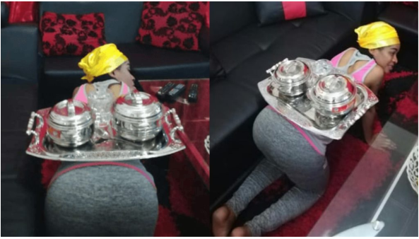 Married Woman Shows How “Real Women” Should Serve Their Husbands/Boyfriend Food (See Photos)