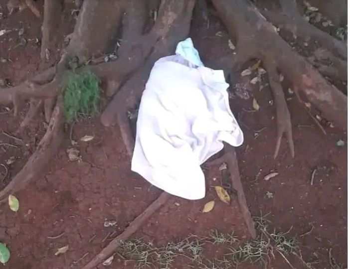 Unknown Kenyan woman dumps three day old baby under a tree