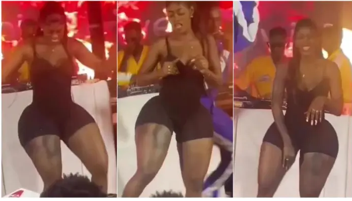 Lady With Big Backside Leaves Men Salivating After She Was Seen Dancing On Stage (Watch Video)