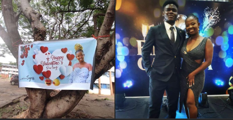 MUBAS Student Expresses Love with Valentine’s Day Banner, Pictures Go Viral (See Pictures)