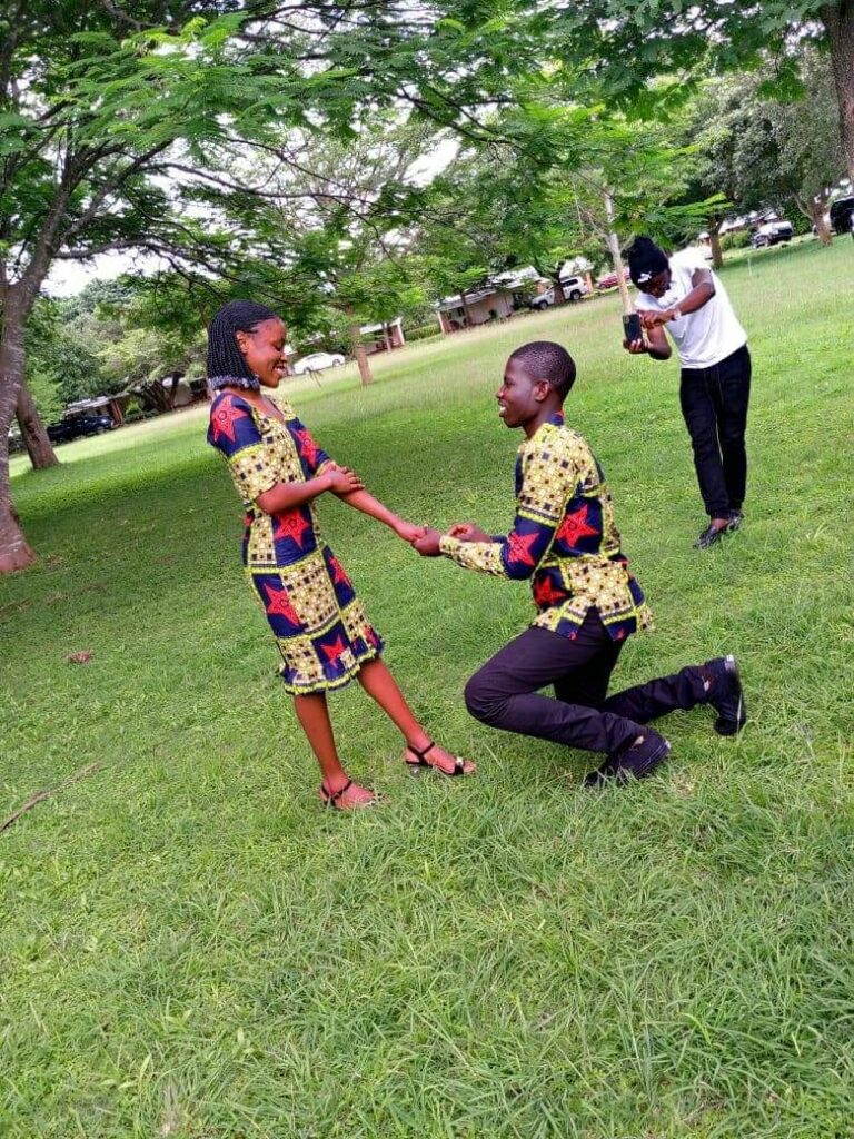 Zambian Man Proposes Marriage To Girlfriend On Valentine’s Day, Pictures Goes Viral (See Pictures)