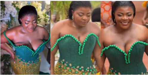 Watch video as bride struggles to breath in tight corset outfit during wedding (watch video)