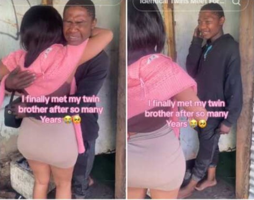 Man Weeps Like a Baby in Video as He Reunites with Twin Sister After Many Years (Watch Video)
