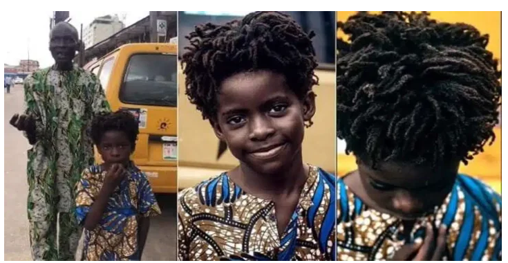 “This Broke My Heart” – Nigerians React To Picture Of Cute Beggar Boy With His Blind Father