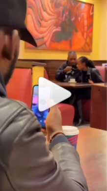 Young Man Catches And Records His Serious Girlfriend Cheating On Him With Another Man In The Restaurant (Watch Video)