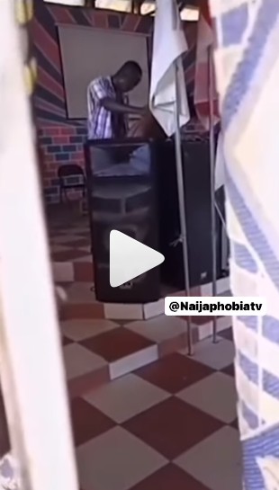 Pastor Caught On Camera Doing D0ggy With Married Woman On Church Alter (Watch Video)