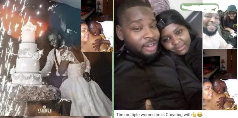Man got married in a white wedding caught chewing multiple Slay Queens, as photos leak  (See Photos)