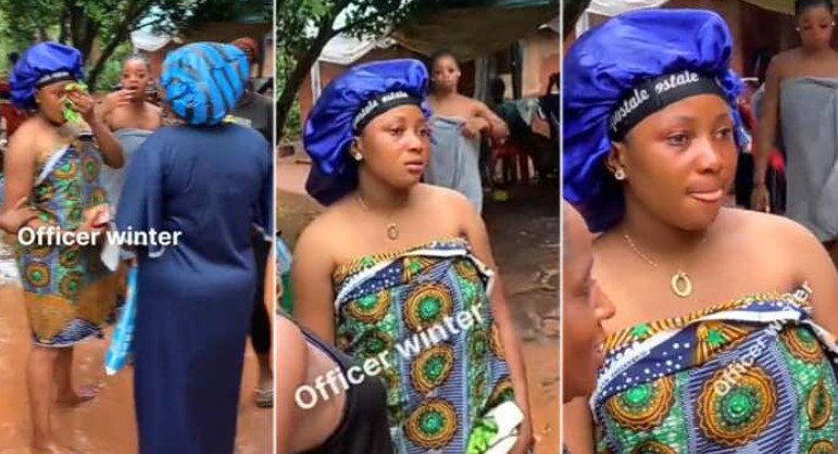 SAD|| Lady Breaks Down in Tears as Rain Destroys Her Dream Wedding Watch Video)
