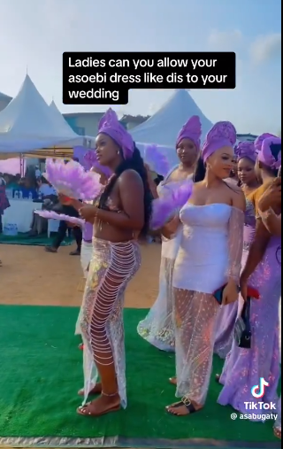 See the viral video of bridesmaids outfit at a wedding that got people talking, one wore a bikini (Watch Video)