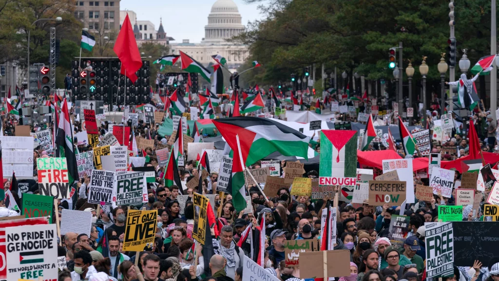 Pro-Palestinian Students Protest In USA Against Israel War