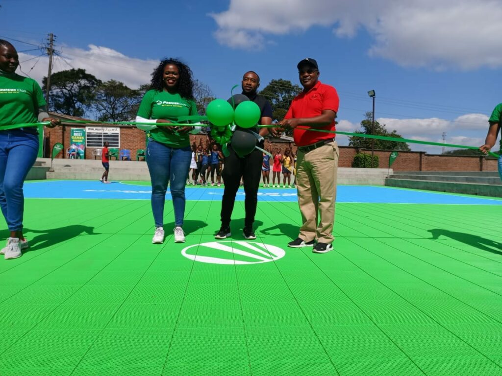PREMIER BET MALAWI INSTALL PLASTIC FLOORING AT BYC NETBALL COURT IN BLANTYRE