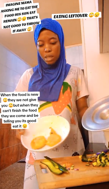 Watch Sad Video As An African Lady Working Libya Is Forced To Eat Leftovers From Her Boss’s Children