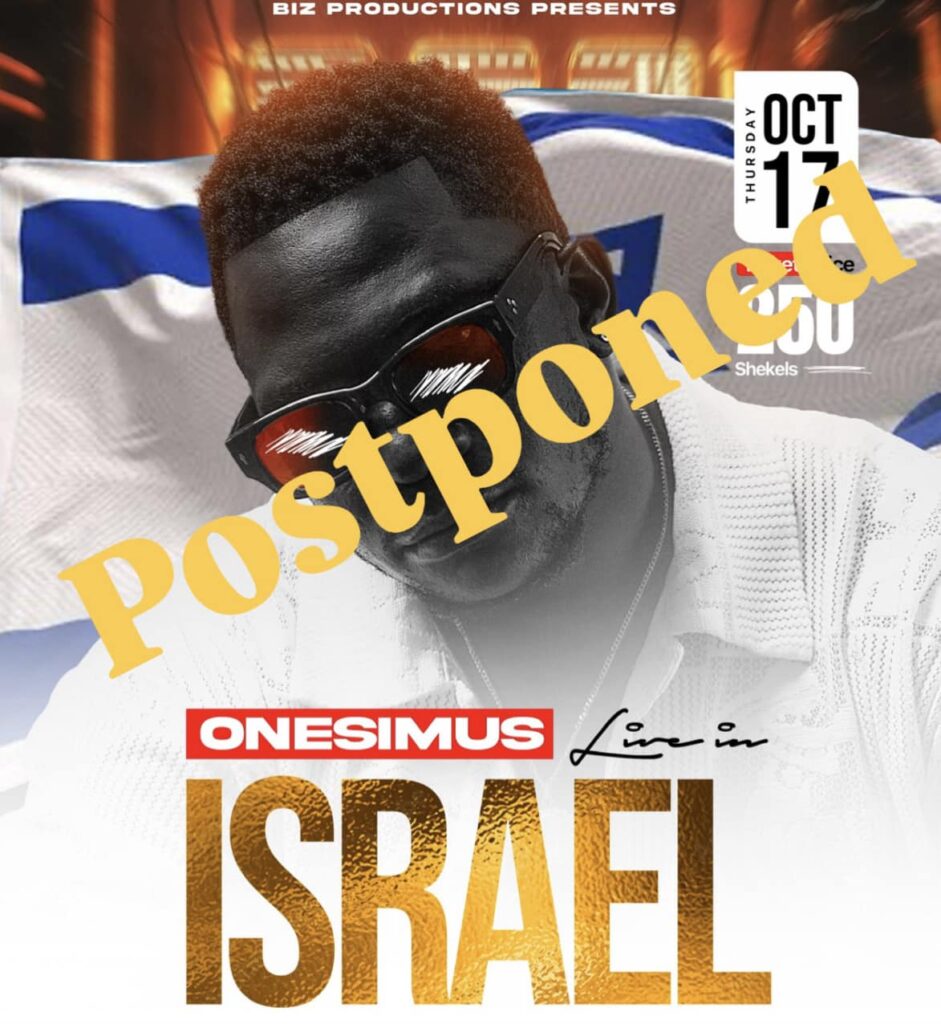 Onesimus Postpones Israel Show Amidst War Concerns