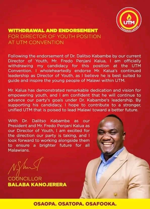 Councillor Balaba Kanojerera endorses Fredokiss on UTM national youth director