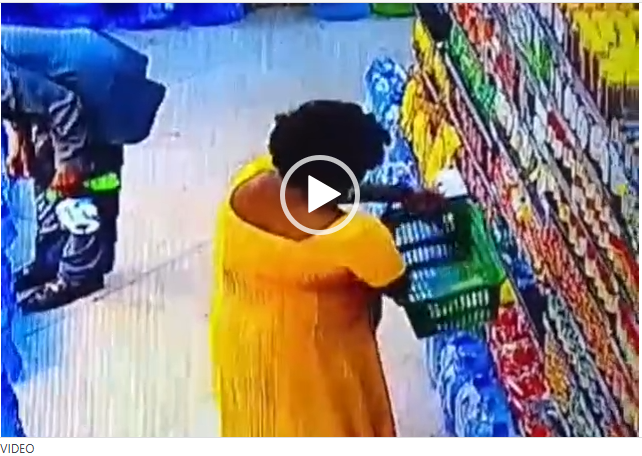 Woman Caught on CCTV Shoplifting In Zomba Ekhaya Farm Foods (Watch Video)