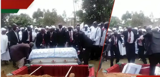 Shock at Burial as Coffin Mistakenly Falls into Grave and Opens, Video Goes Viral (Watch Video)