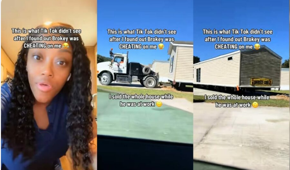 Wife sells house while husband is at work after catching him cheating, changes phone number (Watch Video)