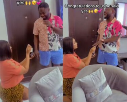 Woman proposes to her boyfriend (Watch Video)