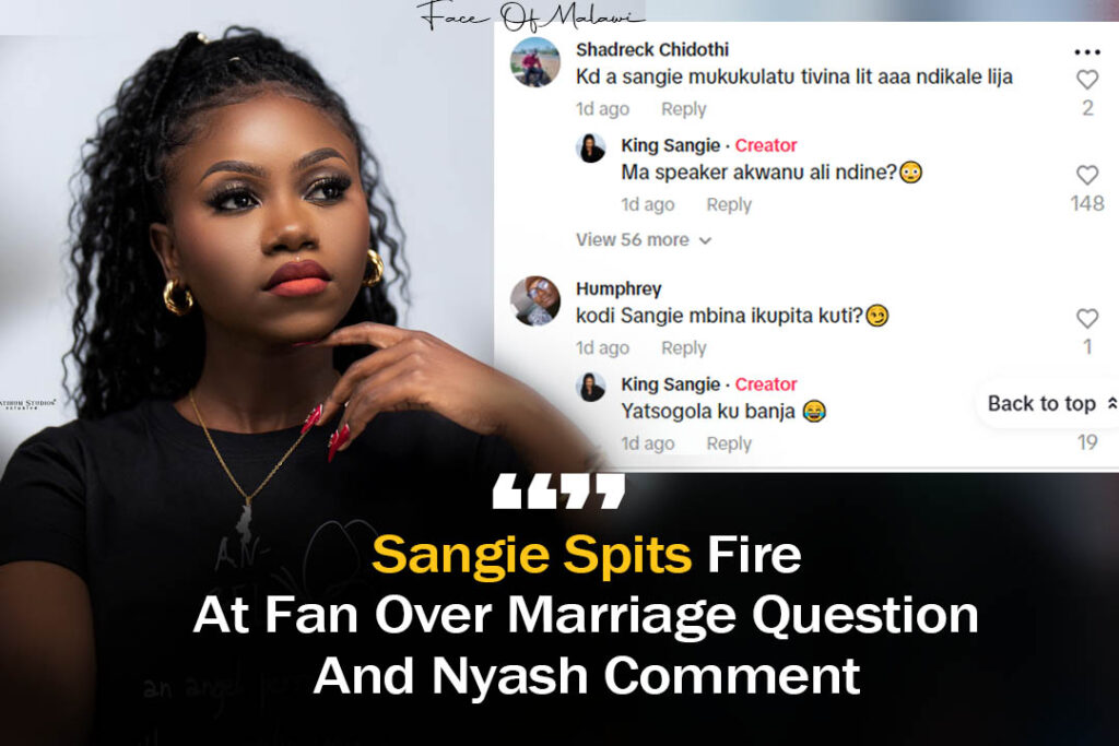 Sangie Spits Fire at Fan Over Marriage Question and Nyash Comment