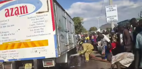 Cargo Truck Catches Fire in Zomba After Fuel Leak