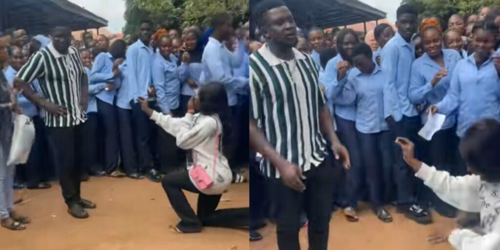 Watch trending video of girlfriend publicly proposing marriage to boyfriend (Watch Video)