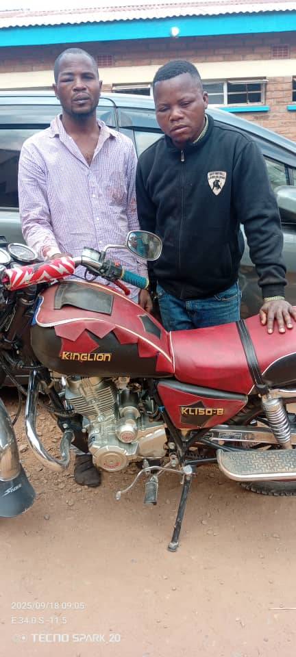 Police nab two men for motorcycle theft in Mzuzu