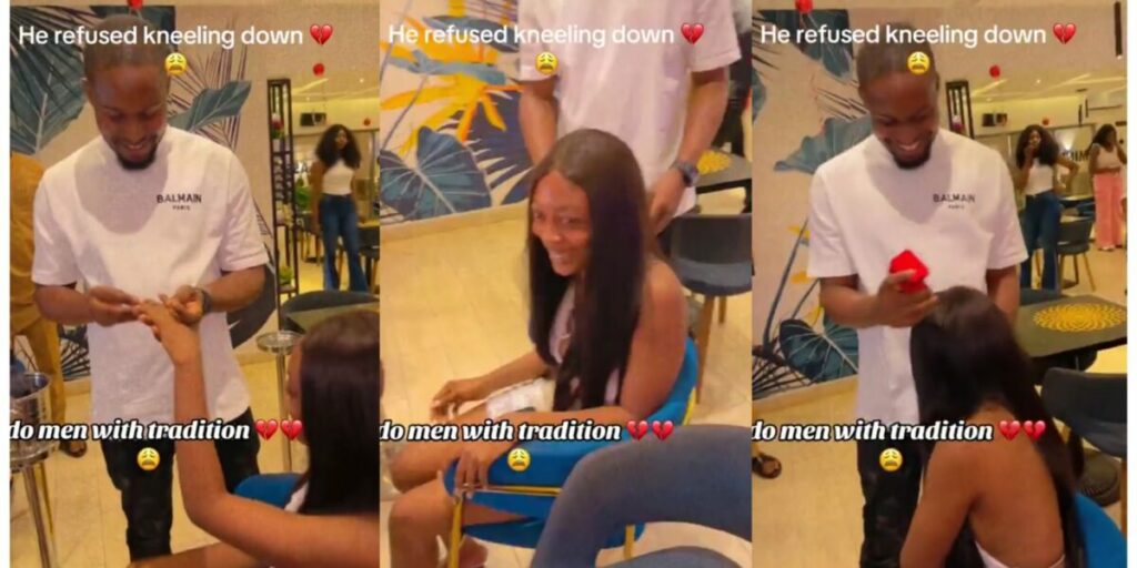 Man Creates Buzz Online After Proposing His Girlfriend Without Kneeling, Women Are Not Happy (Watch Video)