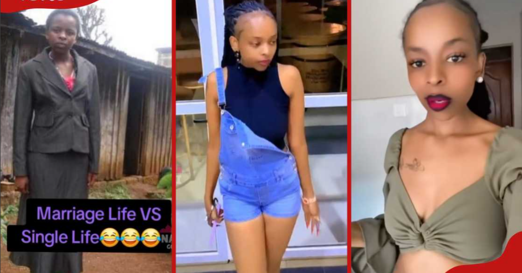 Woman shares photos of herself during and after marriage (See Photos)