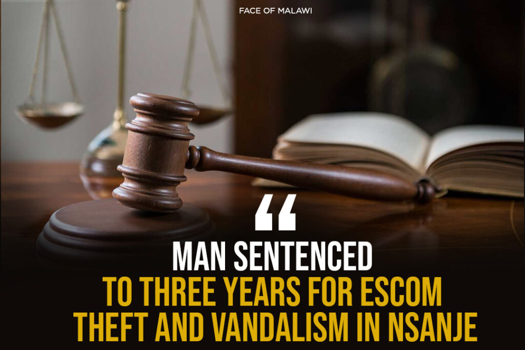 Nsanje Man Sentenced to Three Years for ESCOM Theft and Vandalism