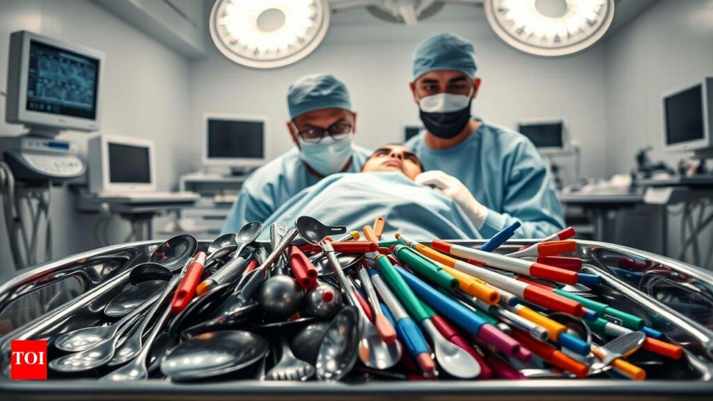 Doctors shocked as they remove 29 spoons and 19 toothbrushes from patient’s stomach