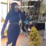 Drama as lady rejects man proposal, slaps him (Watch Video)