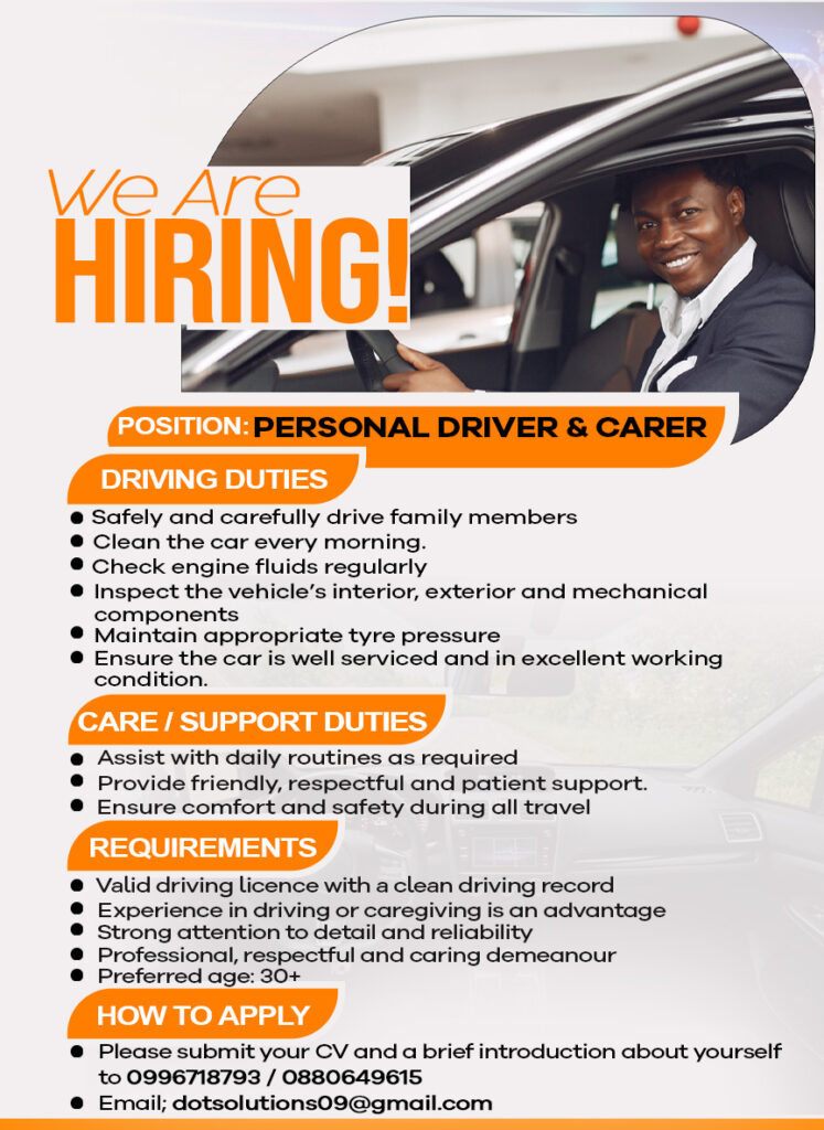Vacancy: Driver & Carer