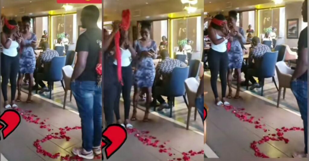 Drama as lady rejects man’s proposal in the presence of his mum