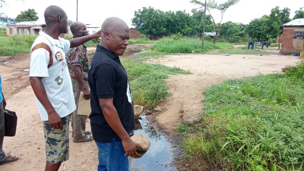 Namiwa (in black T-shirt) when he visited the area earlier this year