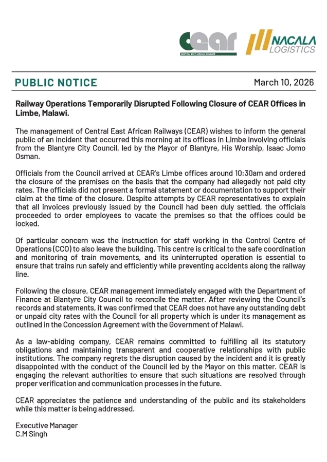 CEAR Protests Temporary Closure of Limbe Offices Over Disputed City Rates